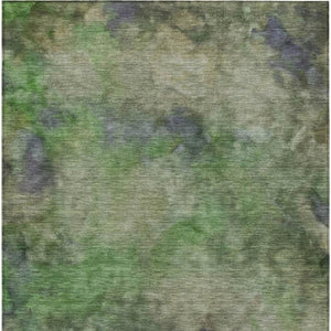 HomeRoots 9' X 12' Abstract Green and Purple Washable Area Rug - Durable, Stylish, Perfect for Indoor and Outdoor Use! 658817