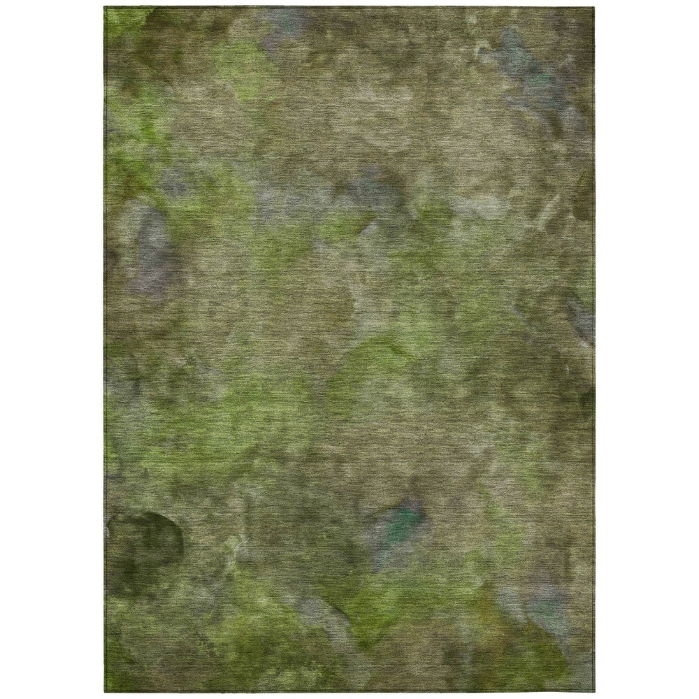 HomeRoots 5' X 8' Olive Green and Gray Abstract Washable Area Rug – Durable, Stylish, Perfect for Indoor/Outdoor Use 658820