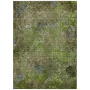 HomeRoots 9' X 12' Stylish Olive Green and Gray Abstract Area Rug - Washable, Durable for Indoor/Outdoor Use 658823