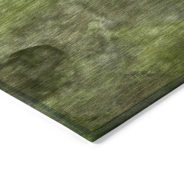 HomeRoots 9' X 12' Stylish Olive Green and Gray Abstract Area Rug - Washable, Durable for Indoor/Outdoor Use 658823