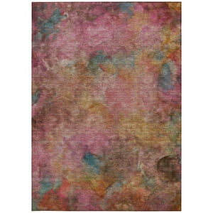 HomeRoots 5' X 8' Pink and Orange Abstract Area Rug - Stylish, Washable, Durable for Indoor & Outdoor Spaces 658826