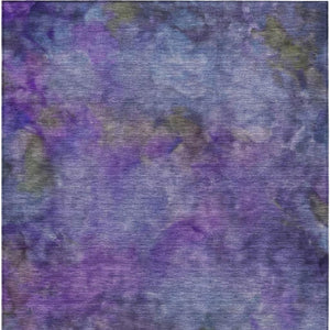 HomeRoots 5' Purple & Lavender Abstract Washable Area Rug - Durable, Stylish for Indoor & Outdoor Spaces! 658832