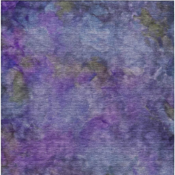 HomeRoots 5' Purple & Lavender Abstract Washable Area Rug - Durable, Stylish for Indoor & Outdoor Spaces! 658832