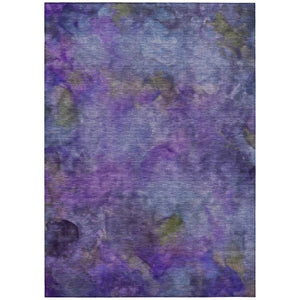 HomeRoots 5' Purple & Lavender Abstract Washable Area Rug - Durable, Stylish for Indoor & Outdoor Spaces! 658832