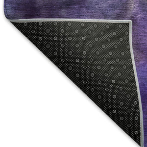 HomeRoots 5' Purple & Lavender Abstract Washable Area Rug - Durable, Stylish for Indoor & Outdoor Spaces! 658832