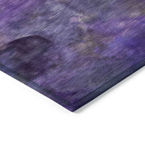 HomeRoots 5' Purple & Lavender Abstract Washable Area Rug - Durable, Stylish for Indoor & Outdoor Spaces! 658832