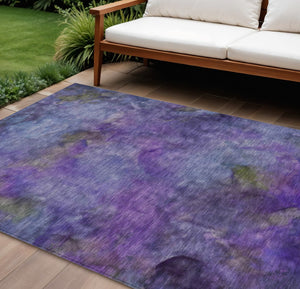 HomeRoots 9' X 12' Purple And Lavender Abstract Washable Rug - Stylish, Durable, Indoor/Outdoor Essential for Any Space! 658835