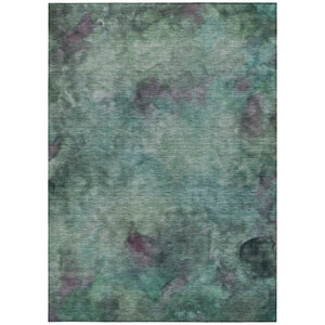 HomeRoots 8' Teal Blue & Purple Abstract Area Rug - Washable, Durable, Indoor/Outdoor, Perfect for High-Traffic Areas 658840