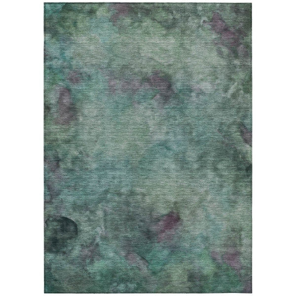 HomeRoots 9' X 12' Vibrant Teal Blue & Purple Abstract Area Rug - Washable, Durable, Indoor/Outdoor Versatility! 658841