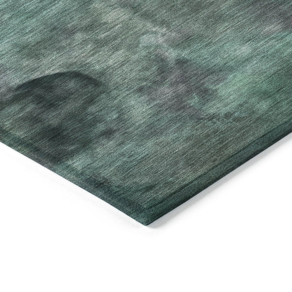 HomeRoots 9' X 12' Vibrant Teal Blue & Purple Abstract Area Rug - Washable, Durable, Indoor/Outdoor Versatility! 658841