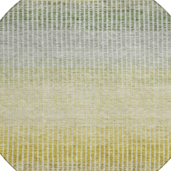 HomeRoots 8' Round Striped Area Rug in Brown, Gold & Beige – Durable, Washable & Perfect for Indoor/Outdoor Use 658851