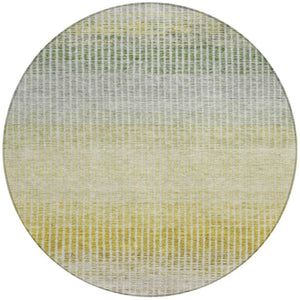 HomeRoots 8' Round Striped Area Rug in Brown, Gold & Beige – Durable, Washable & Perfect for Indoor/Outdoor Use 658851