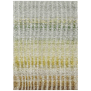 HomeRoots 10' Classic Brown Gold Beige Striped Washable Area Rug - Durable, Stylish for Indoor & Outdoor Use 658854