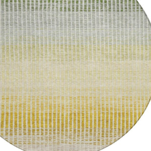 HomeRoots 8' Copper Gray and Beige Round Striped Area Rug – Durable, Washable, Perfect for Indoor & Outdoor Use! 658857