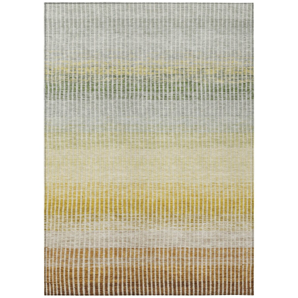 HomeRoots 9' Copper Gray and Beige Striped Area Rug - Washable, Durable, Indoor/Outdoor, Perfect for High-Traffic Areas 658859