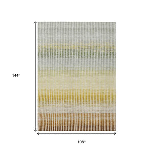 HomeRoots 9' Copper Gray and Beige Striped Area Rug - Washable, Durable, Indoor/Outdoor, Perfect for High-Traffic Areas 658859