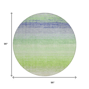 HomeRoots 8' Colorful Striped Round Area Rug – Washable, Durable, Perfect for Indoor/Outdoor Use, Easy Care 658875