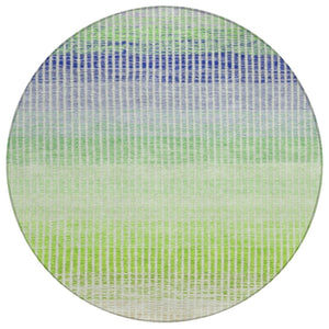 HomeRoots 8' Colorful Striped Round Area Rug – Washable, Durable, Perfect for Indoor/Outdoor Use, Easy Care 658875