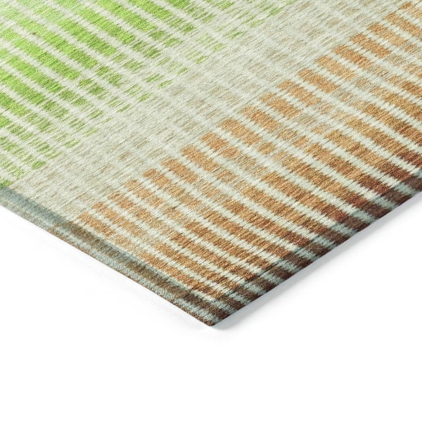 HomeRoots 8' Striped Washable Area Rug in Vibrant Orange, Green & Blue for Indoor & Outdoor Spaces - 8x10' 658876