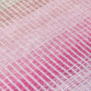 HomeRoots 8' Vibrant Round Striped Area Rug in Purple, Pink & Green – Durable, Washable for Indoor/Outdoor Use 658887