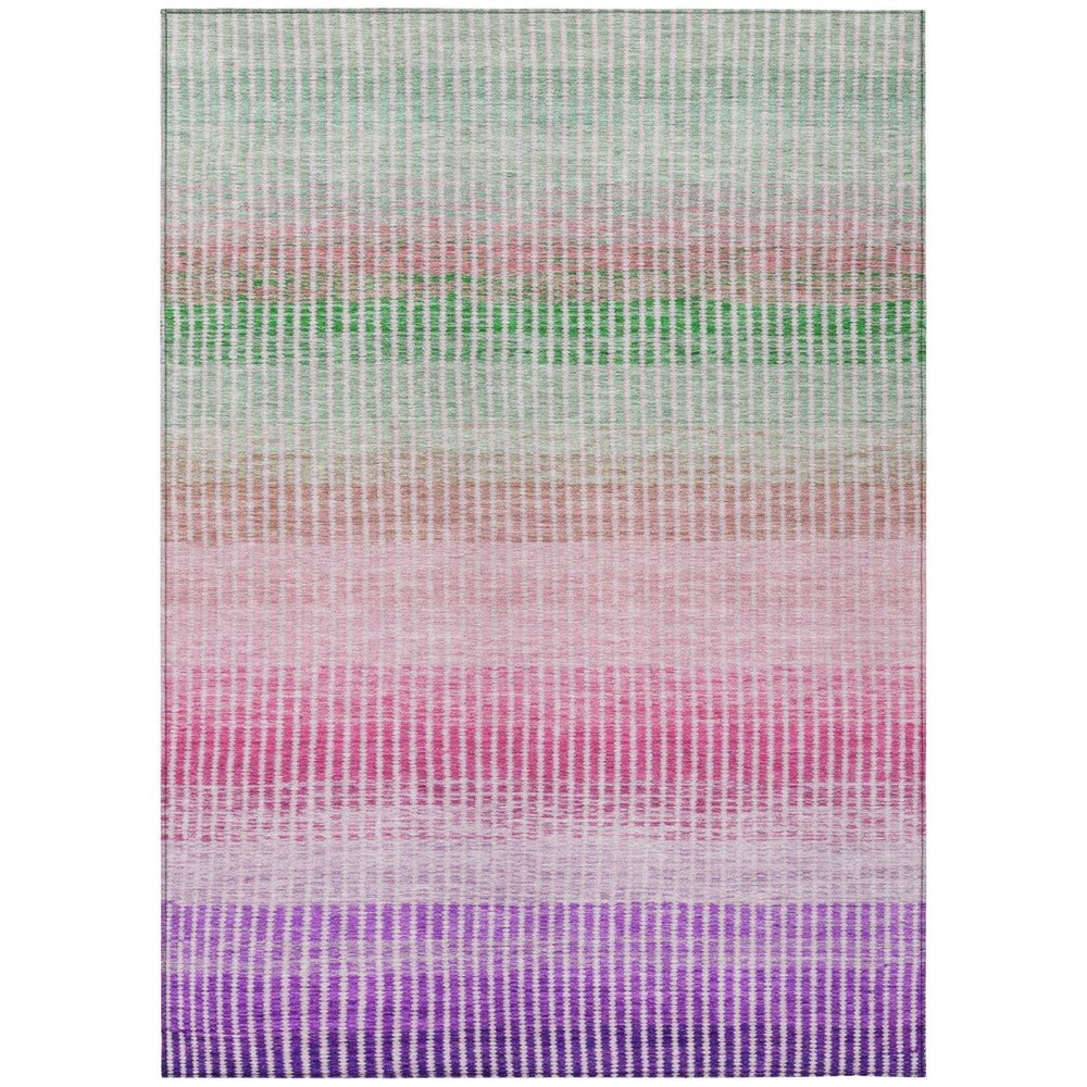 HomeRoots 10' Colorful Striped Washable Area Rug - Durable Indoor/Outdoor Comfort for High-Traffic Spaces 658890