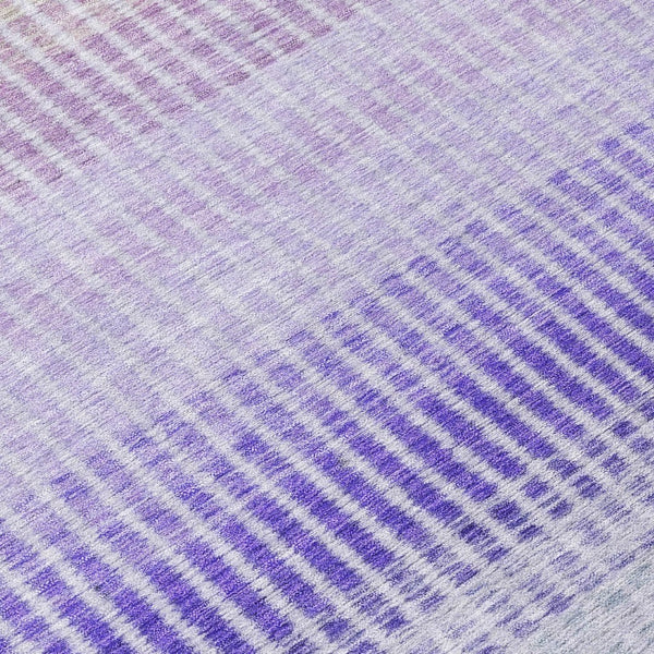 HomeRoots 10' Washable Striped Area Rug in Teal, Blue, Purple & Gray - Perfect for Indoor & Outdoor Spaces! 658902