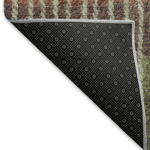HomeRoots 10' Colorful Striped Washable Area Rug - Olive Green, Red & Purple for Indoor/Outdoor Use, Durable! 658944