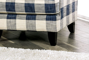 English Elm Transitional High Back Stripe Chair with Rolled Arms for Coastal Comfort and Supportive Seating Appeal Ivory 32 L x 36 W x 37 H B2741P375958