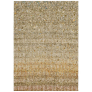 HomeRoots 8' X 10' Beige and Gold Striped Washable Rug – Durable, Stylish Floor Covering for Indoor & Outdoor Use 658954