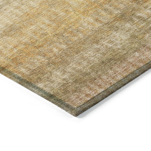 HomeRoots 8' X 10' Beige and Gold Striped Washable Rug – Durable, Stylish Floor Covering for Indoor & Outdoor Use 658954