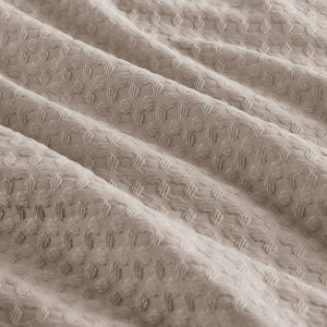 JLA Home Comfort Spaces - Waffle waffle-weave textured duvet cover set for all-season comfort, breathable softness, fade-resistant finish Neutral AM12-0049