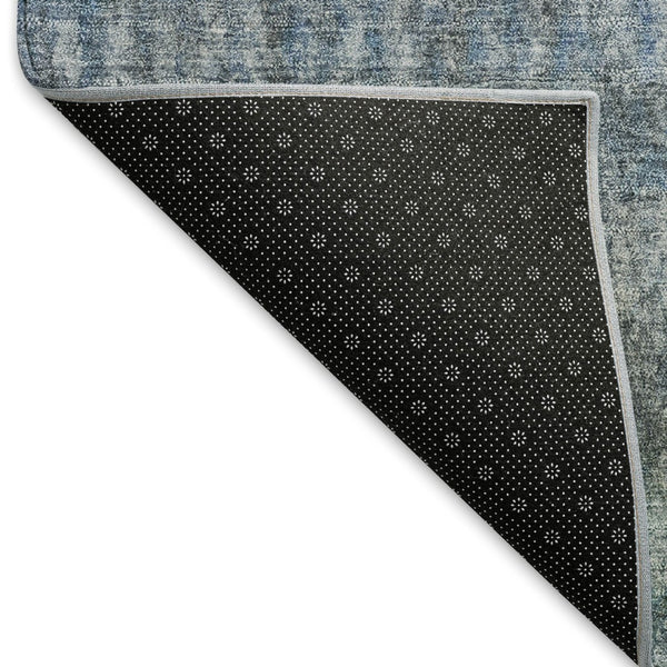 HomeRoots 5' Stylish Blue and Gray Striped Area Rug – Durable, Washable, Versatile for Indoor & Outdoor Use 658958