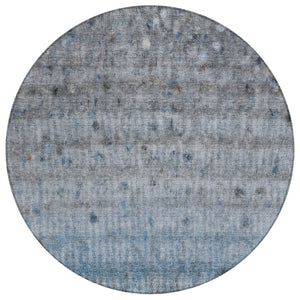 HomeRoots 8' Stylish Blue and Gray Striped Washable Area Rug – Durable Indoor/Outdoor Design for Any Space 658959