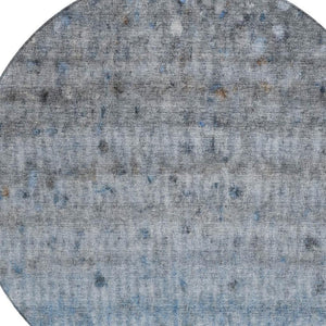 HomeRoots 8' Stylish Blue and Gray Striped Washable Area Rug – Durable Indoor/Outdoor Design for Any Space 658959