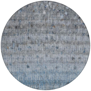 HomeRoots 8' Stylish Blue and Gray Striped Washable Area Rug – Durable Indoor/Outdoor Design for Any Space 658959