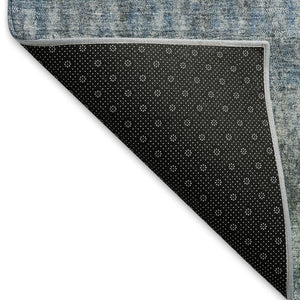 HomeRoots 9' Blue and Gray Striped Washable Area Rug - Durable, Stain-Resistant Indoor/Outdoor Decor Solution 658961