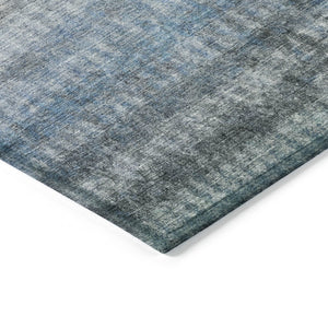 HomeRoots 9' Blue and Gray Striped Washable Area Rug - Durable, Stain-Resistant Indoor/Outdoor Decor Solution 658961