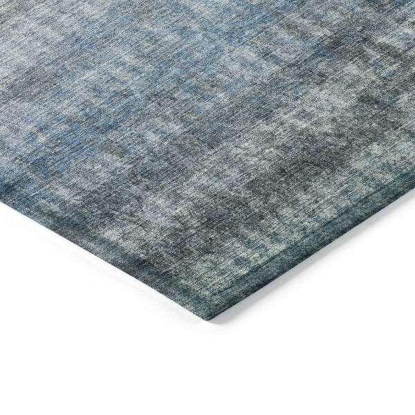 HomeRoots 9' Blue and Gray Striped Washable Area Rug - Durable, Stain-Resistant Indoor/Outdoor Decor Solution 658961