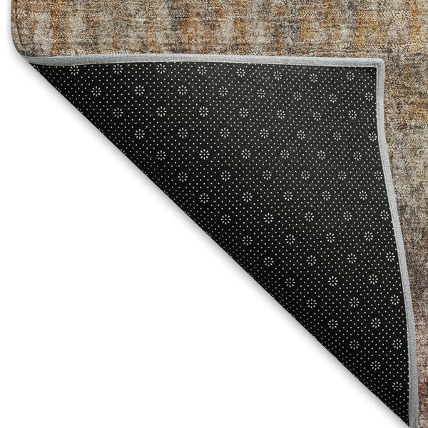 HomeRoots 8' X 10' Gray and Copper Striped Washable Area Rug - Stylish, Durable, Indoor/Outdoor Décor Essential 658966
