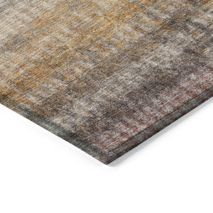 HomeRoots 8' X 10' Gray and Copper Striped Washable Area Rug - Stylish, Durable, Indoor/Outdoor Décor Essential 658966