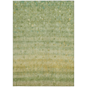 HomeRoots 5' Sage and Gold Striped Washable Area Rug – Versatile Indoor/Outdoor Design, Stain-Resistant & Easy Care 658976