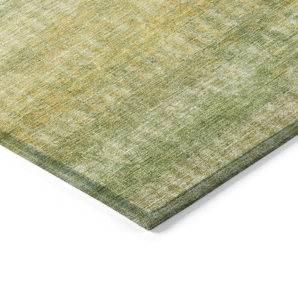 HomeRoots 5' Sage and Gold Striped Washable Area Rug – Versatile Indoor/Outdoor Design, Stain-Resistant & Easy Care 658976