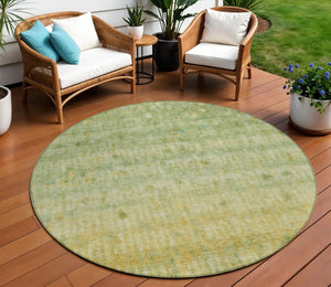 HomeRoots 8' Sage and Gold Striped Washable Area Rug - Stylish, Durable, and Perfect for Indoor & Outdoor Spaces! 658977