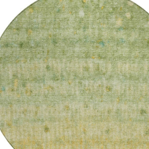 HomeRoots 8' Sage and Gold Striped Washable Area Rug - Stylish, Durable, and Perfect for Indoor & Outdoor Spaces! 658977