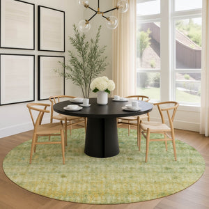 HomeRoots 8' Sage and Gold Striped Washable Area Rug - Stylish, Durable, and Perfect for Indoor & Outdoor Spaces! 658977