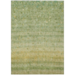 HomeRoots 8' X 10' Sage and Gold Striped Washable Area Rug - Durable, Stylish, Perfect for Indoor & Outdoor Use 658978