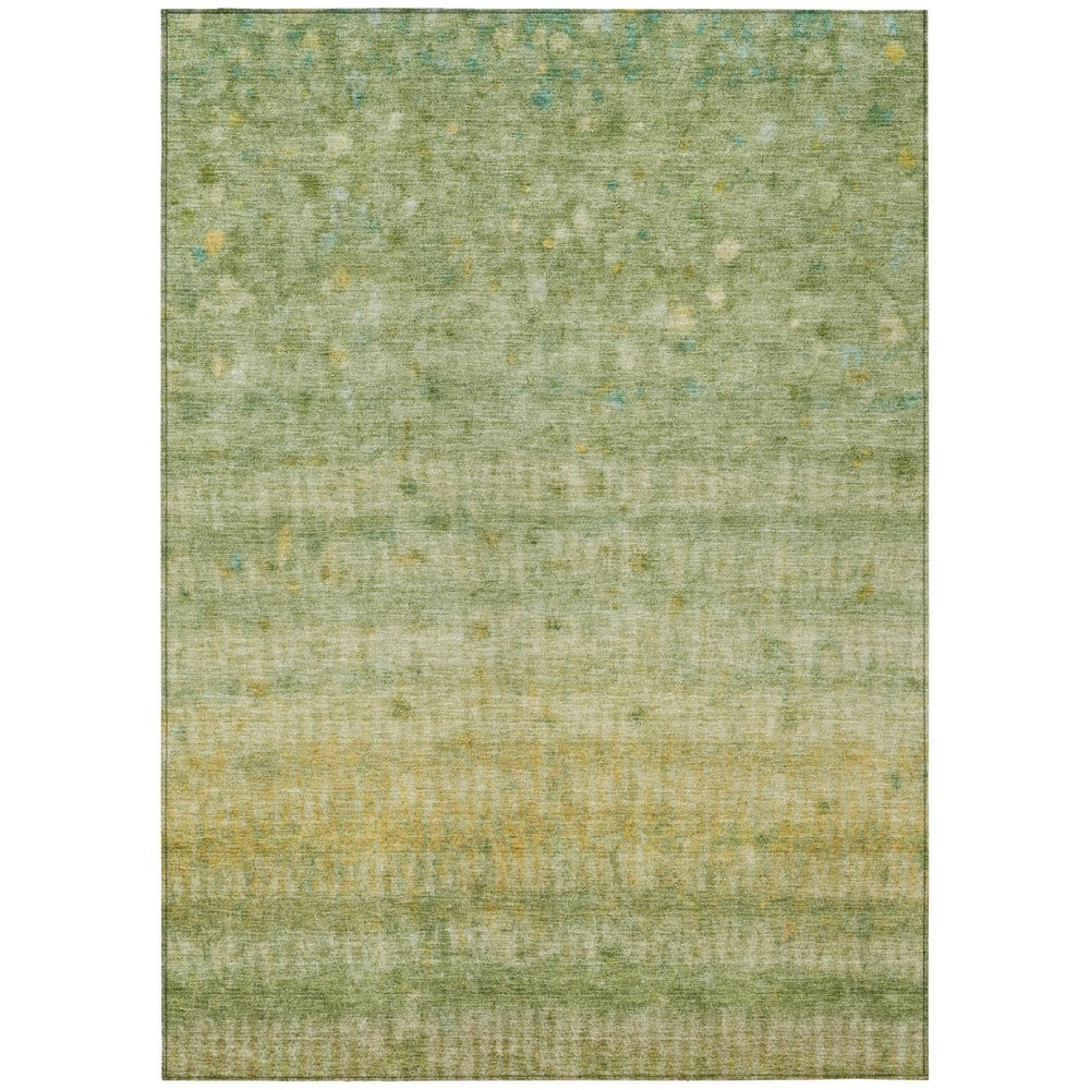 HomeRoots 10' Sage and Gold Striped Washable Area Rug - Durable, Stylish Décor for Indoor & Outdoor Spaces 658980