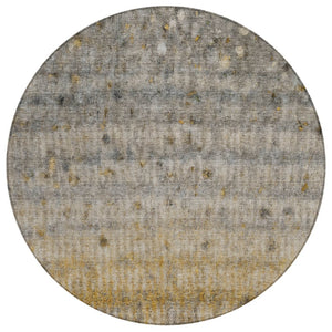 HomeRoots 8' Taupe and Gold Striped Washable Area Rug - Durable, Stylish Indoor/Outdoor Rug for Busy Homes 658983