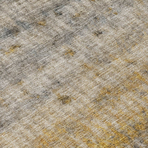 HomeRoots 8' Taupe and Gold Striped Washable Area Rug - Durable, Stylish Indoor/Outdoor Rug for Busy Homes 658983
