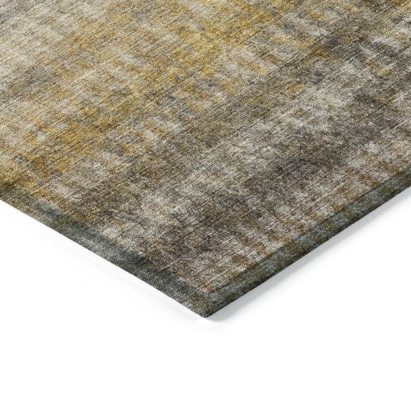 HomeRoots 10' Taupe and Gold Striped Area Rug - Durable, Washable Indoor Outdoor Design for High-Traffic Spaces 658986